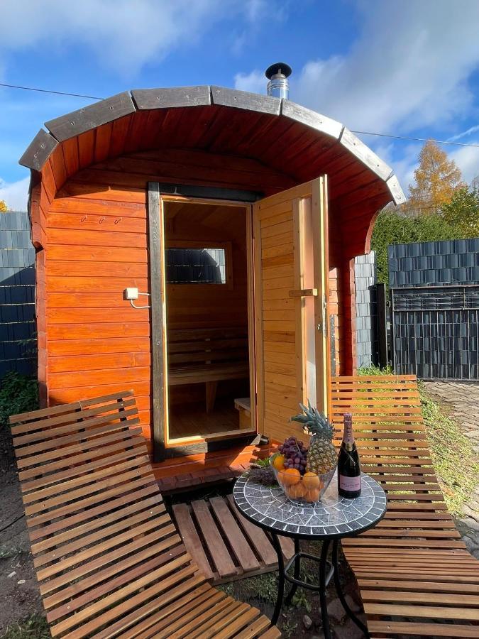 Wellness Bungalow Auszeit Mit Aussensauna, Hunde Willkommen Suhl Exterior foto